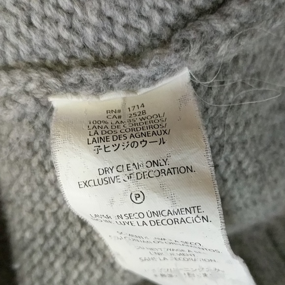 [Armani Exchange] Grey Hooded Zip Up Lambswool - Picture 7 of 7